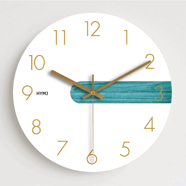 Round Fashion Clock Wall Wooden Living Room Creative Needle Watches Bedroom Home Decor Wall Clock - Calipsoclock