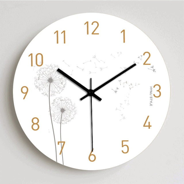 Round Fashion Clock Wall Wooden Living Room Creative Needle Watches Bedroom Home Decor Wall Clock - Calipsoclock