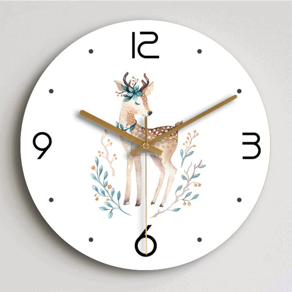 Round Fashion Clock Wall Wooden Living Room Creative Needle Watches Bedroom Home Decor Wall Clock - Calipsoclock