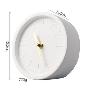 Nordic INS Home Decoration Ornaments Cement Desk Clock Concrete Table clock round relogio de mesa 탁상시계 настольные часы klokje - Calipsoclock