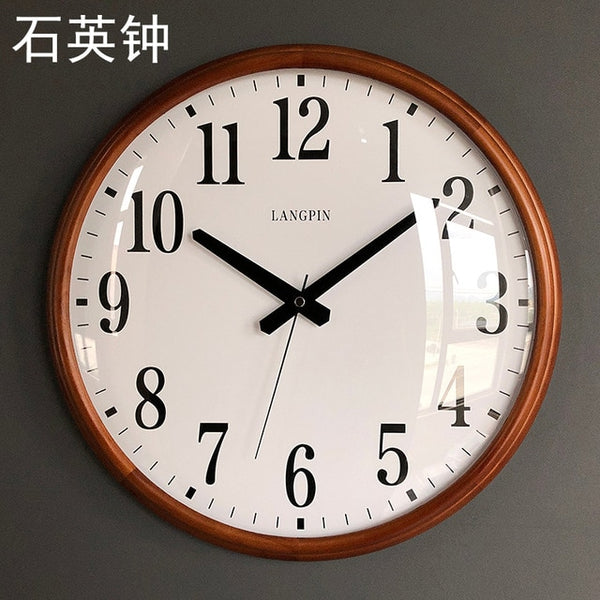 Modern Large Wall Clock Vintage Solid Wood Retro Silent Living Room Home Bedroom Office Clocks Wall Watch Duvar Saati Gift FZ117 - Calipsoclock