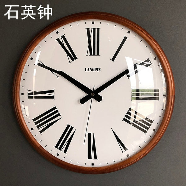 Modern Large Wall Clock Vintage Solid Wood Retro Silent Living Room Home Bedroom Office Clocks Wall Watch Duvar Saati Gift FZ117 - Calipsoclock