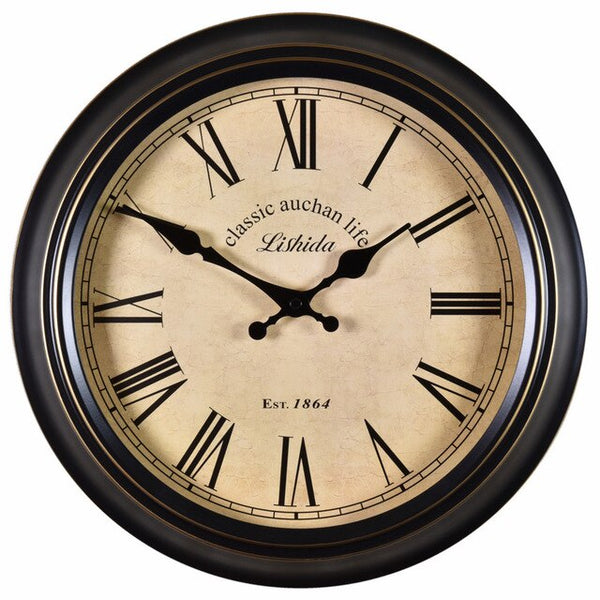 Village Retro Living Room Mute Wall Clock European Style Vintage Clock England-Style Iron Art Pocket Watch wall clock vintage - Calipsoclock