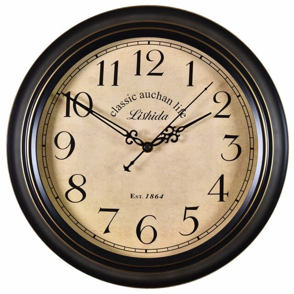Village Retro Living Room Mute Wall Clock European Style Vintage Clock England-Style Iron Art Pocket Watch wall clock vintage - Calipsoclock