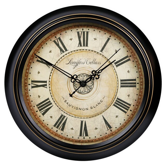 Village Retro Living Room Mute Wall Clock European Style Vintage Clock England-Style Iron Art Pocket Watch wall clock vintage - Calipsoclock