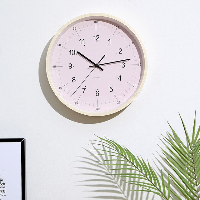 Nordic Wooden Wall Clock Silent Luxury Macaron Modern Digital Wall Clock Living Room Creative Wandklok Home Decoration 5050CW - Calipsoclock