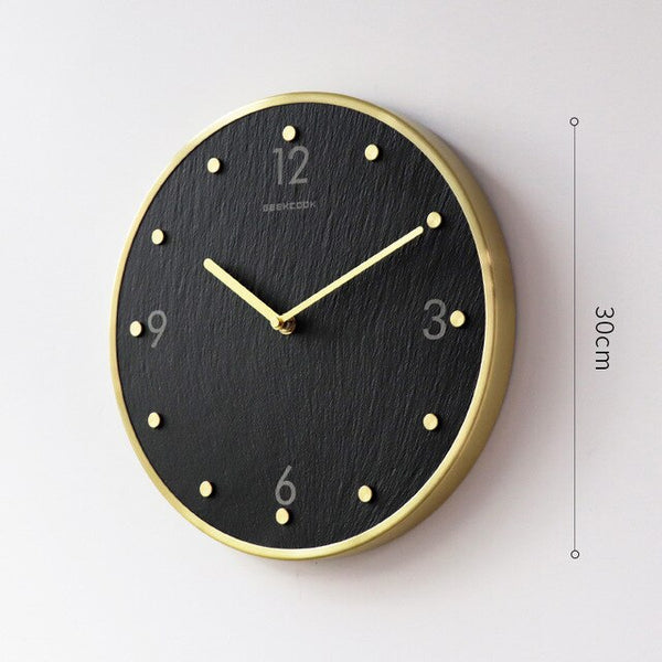 Minimalist Pendulum Luxury Wall Clock Gold Brass Creative Kitchen Round Simple Wall Watches Quartz Klok Home Decoration AA50ZB - Calipsoclock