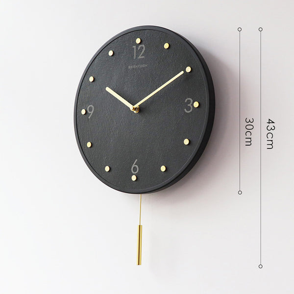 Minimalist Pendulum Luxury Wall Clock Gold Brass Creative Kitchen Round Simple Wall Watches Quartz Klok Home Decoration AA50ZB - Calipsoclock