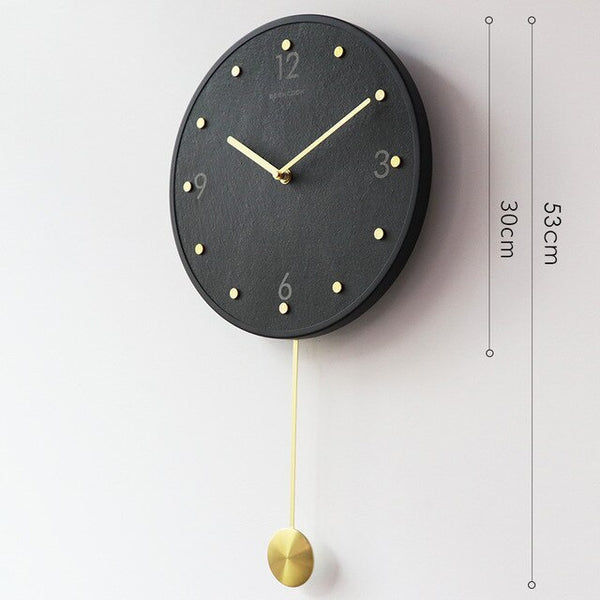 Minimalist Pendulum Luxury Wall Clock Gold Brass Creative Kitchen Round Simple Wall Watches Quartz Klok Home Decoration AA50ZB - Calipsoclock