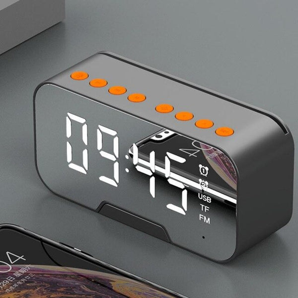 LED Mirror Alarm Clock With Wireless Bluetooth Speaker And FM Radio Digital Table Clock Home Decoration 2-in-1 LED Alarm Clock - Calipsoclock